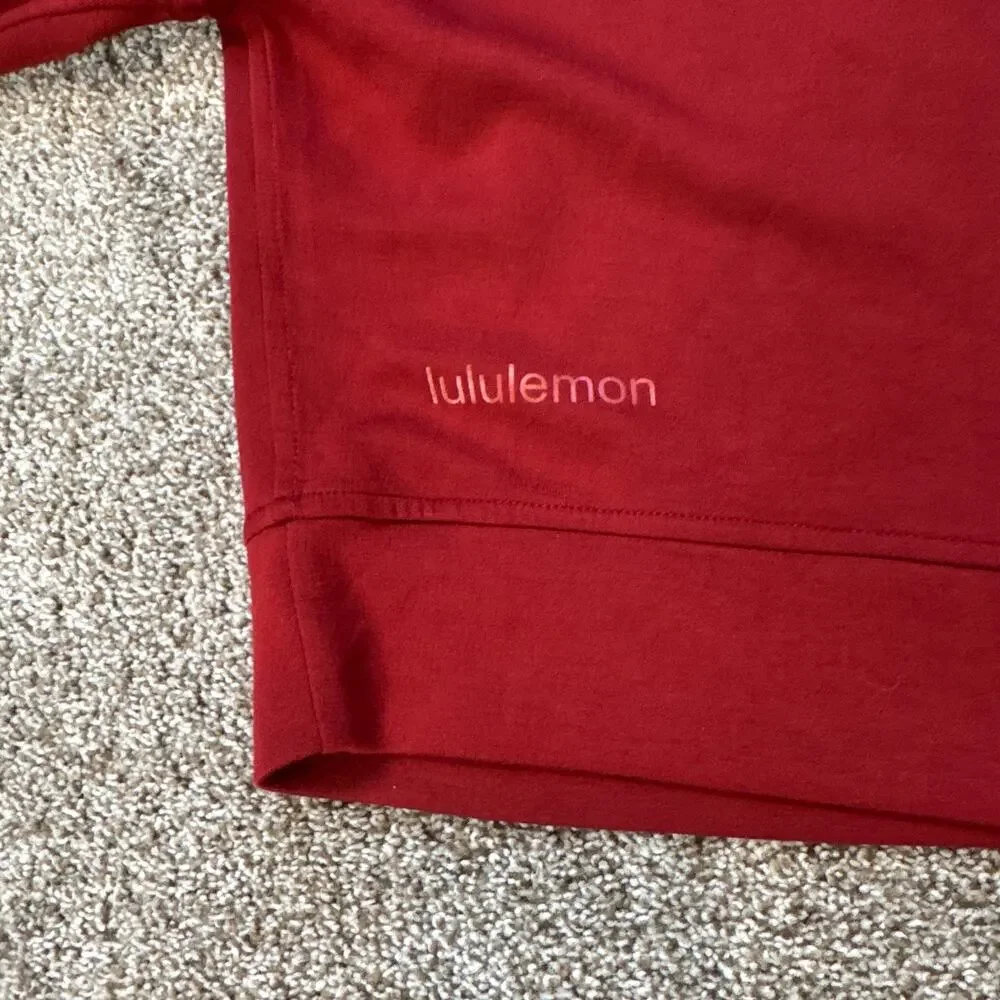 Lululemon Softstreme Perfectly Oversized Cropped Crewneck Pullover Size 6 Red